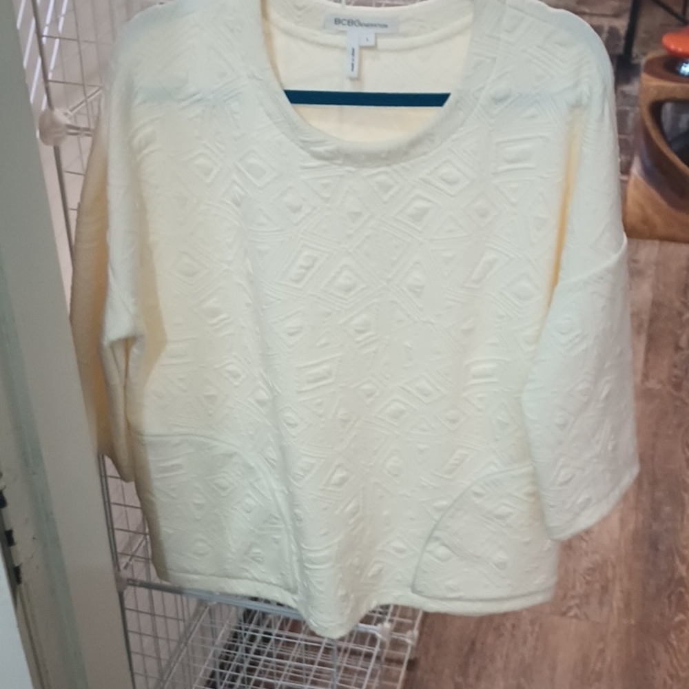 BCBGeneration Cream Crew Neck Sweater
